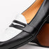Zelli Alba Calfskin Spectator Penny Loafers in Black and White