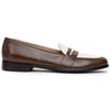 Zelli Alba Italian Calfskin Penny Loafers in Camel and Cream