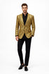 Alberto Nardoni Gold Men's Shiny Dinner Jacket Tuxedo