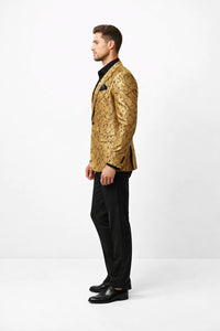 Alberto Nardoni Gold Men's Shiny Dinner Jacket Tuxedo