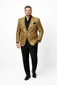 Alberto Nardoni Gold Men's Shiny Dinner Jacket Tuxedo
