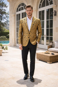 Alberto Nardoni Gold Men's Shiny Dinner Jacket Tuxedo
