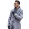 Alberto Nardoni Light Grey Silver Gray Wool Three Quarter 38 inch long Overcoat