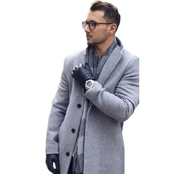 Alberto Nardoni Light Grey Silver Gray Wool Full length 48 inch long Overcoat