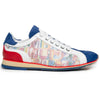 Zelli Alpha Blue Calfskin Sneakers with Sueded and Print Details