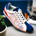 Zelli Alpha Blue Calfskin Sneakers with Sueded and Print Details