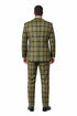 Statement Men’s 3-Piece Plaid Wool Suit – 100% Wool Modern Fit with Wide Peak Lapel