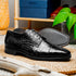 Zelli Andrea Genuine Crocodile Cap Toe Derby Shoes in Black