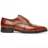 Zelli Andrea Genuine Crocodile Cap Toe Derby Dress Shoes in Cognac