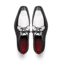 Marco_Di_Milano Andretti: Luxury White & Black Leather Loafers