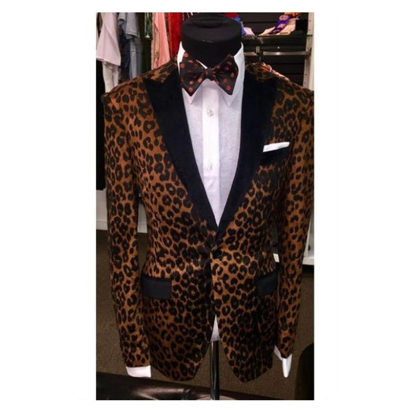 animal leopard blazer brown print