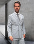 Statement Men’s 2-Piece 100% Wool Double Breasted Pinstripe Suit