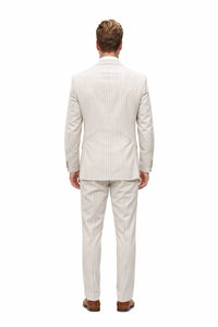 Statement Men’s 2-Piece 100% Wool Double Breasted Pinstripe Suit