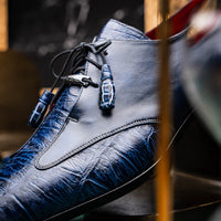 Marco_Di_Milano Anzio: Blue Jeans Leather Dress Shoe