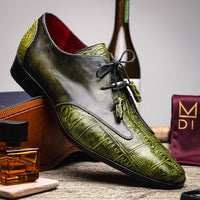 Marco Di Milano Anzio: Rustic Green Leather Loafers