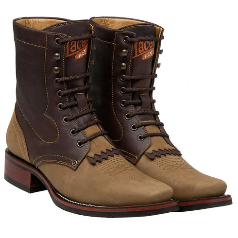 Lace Up Western Boots