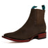 Los Altos Women's Boot Wide Square Toe Nobuck Dark Tabacco Leather Sole - Nobuck Dark Tabacco