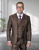Statement Men's 3 Piece 100% Wool Modern Fit Suit - Peak Lapel
