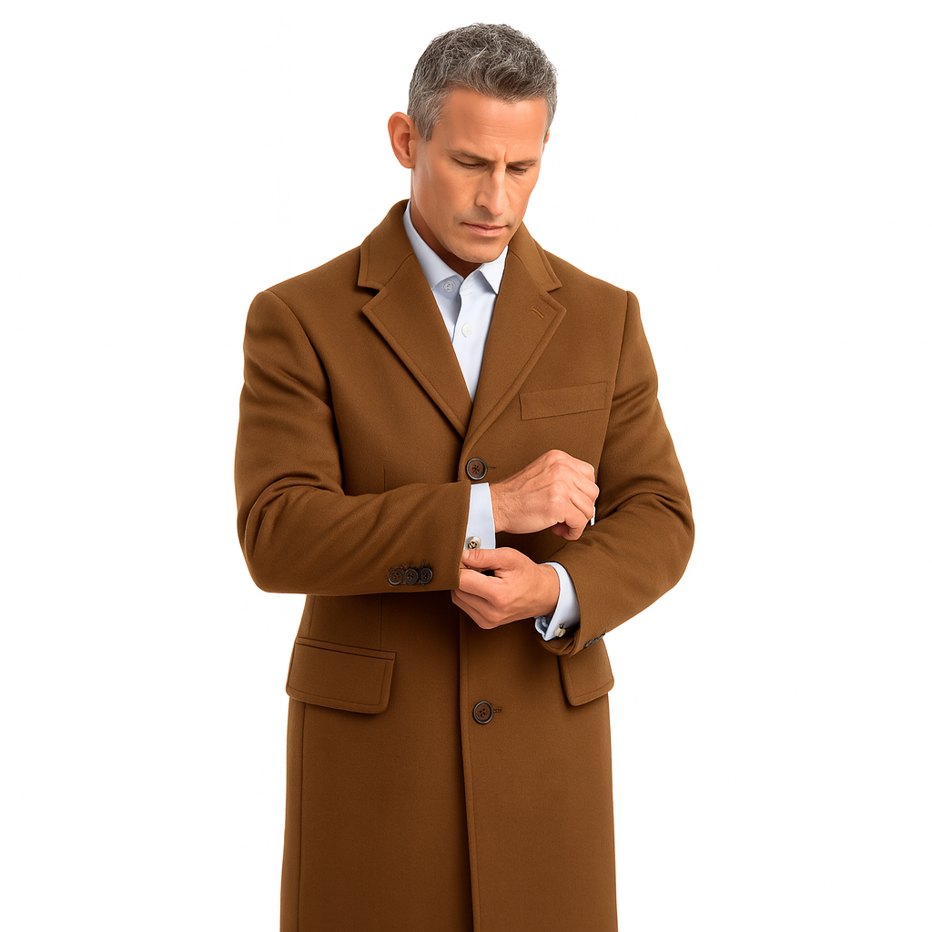 Copper Color Vicuna Vitali Light Brown Wool Long Overcoat – OvercoatUSA