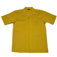 Mens Mustard Linen Shirt and Pants Casual Outfit Set
