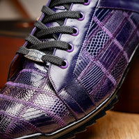 Marco_Di_Milano Bari Purple Luxury Leather Shoe