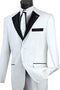 Mens Classic Contrast Notch Tuxedo in White