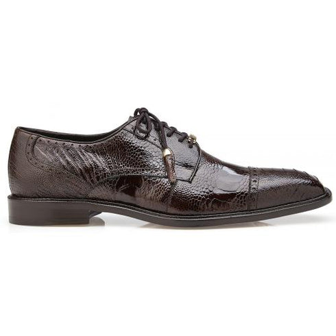 Belvedere Men's Batta Chocolate Genuine Ostrich Oxfords