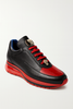 Belvedere  Flash Men's Shoes Black & Red Exotic Ostrich / Calf-skin Leather Casual Sneakers