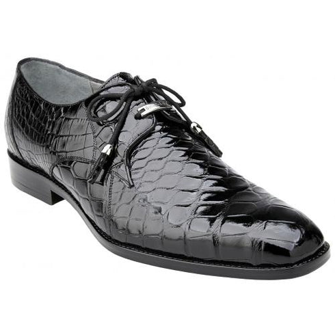 Belvedere Lago Black All-Over Genuine Alligator Shoes