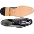 Belvedere Mare Black Genuine Eel And Ostrich Leg Shoes