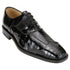 Belvedere Mare Black Genuine Eel And Ostrich Leg Shoes