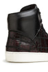 Mens Belvedere Vero Crocodile Patchwork Hightop Sneaker in Honey