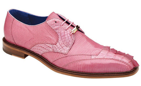 Belvedere Pink Crocodile Lizard Skin Mens Quality Shoes Italian Valter