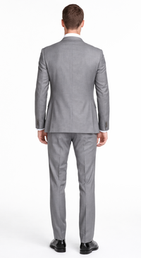 Bertolini 2Pc & 3PC Lt. Gray Two-button Wool & Silk Blend Suit