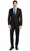Bertolini 3Pc Wool & Silk Solid Black Suit