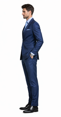 Bertolini Wool & Silk 2Pc French Blue Suit