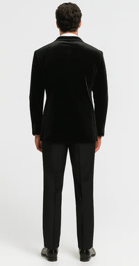 Big and Tall Velvet Blazer in Color Black  - Sportcoat  Rhinestone sequin-Embedded  Stacy Adams $179
