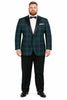 Big and Tall Holiday Jackets - Christmas Tartan Plaid Sport Jacket For Big Man in Color Green and Blue Tartan Scottish Pattern