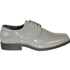 Bravo Mens Classic Plain Square Toe Shiny Patent Tuxedo Dress Shoe in Grey