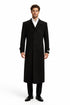 Black 100% Plush MicroFiber Dress Trench Top Long Coat - Mens Topcoat - Mens Overcoat