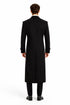 Black 100% Plush MicroFiber Dress Trench Top Long Coat - Mens Topcoat - Mens Overcoat