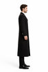 Black 100% Plush MicroFiber Dress Trench Top Long Coat - Mens Topcoat - Mens Overcoat