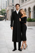 Black 100% Plush MicroFiber Dress Trench Top Long Coat - Mens Topcoat - Mens Overcoat