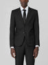Mens Modern Classic Black Birdseye Two Button Suit