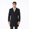 Black Cashmere Blend Pronto Moda 3 Button 'Ram' - Cashmere Topcoat - Mens Cashmere Overcoat - Cashmere Coat