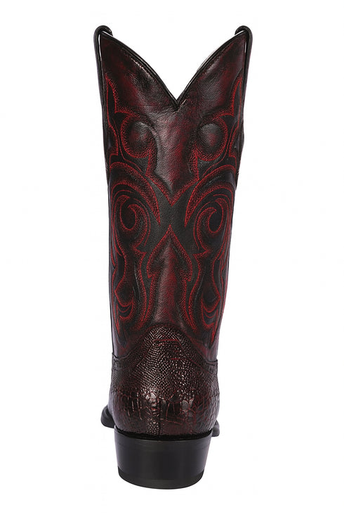 Black Cherry Ostrich Leg Cowboy Boots