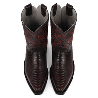 Black Cherry Ostrich Leg Cowboy Boots