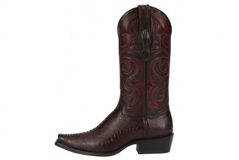 Black Cherry Ostrich Leg Cowboy Boots