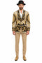 Men’s Black and Gold Baroque Blazer with Matching Pants, Hat, and Shoes – Luxury Party and Wedding Outfit Set