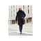 Black Men's Wool Fur Collar Overcoat